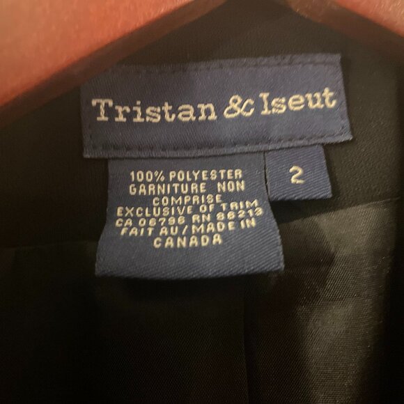 Elegant Tristan & Iseut Black Long Jacket: Size 2 - Picture 13 of 16